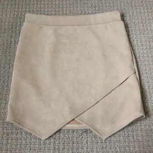Tan Faux Suede Envelope Skirt
